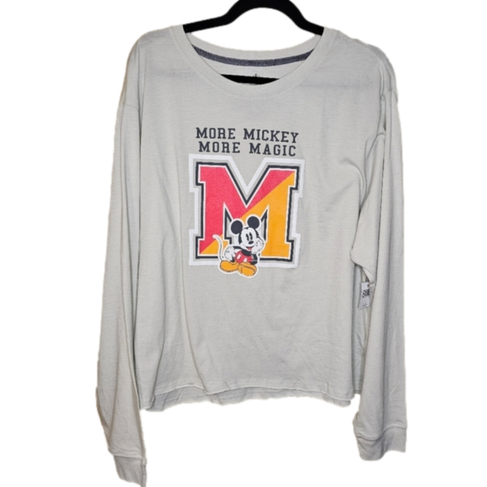 Disney Theme Park Mickey Mouse long sleeve Slightly cropped top Size 1X …
